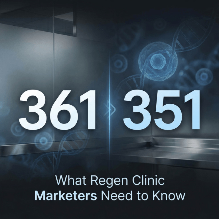 361 vs. 351: What Every Regen Clinic Marketer Needs to Understand Before Publishing Anything
