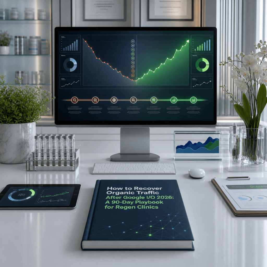 How to Recover Organic Traffic After Google I/O 2026: A 90-Day Playbook for Regen Clinics