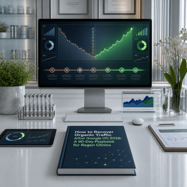 How to Recover Organic Traffic After Google I/O 2026: A 90-Day Playbook for Regen Clinics